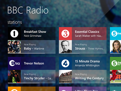 BBC Radio Stations Details bbc music radio song station surface tablet windows8