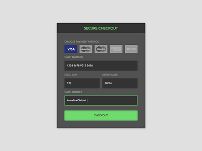 Daily Ui 002 - Credid Card Checkout card checkout cvc daily ui design form input fields payment ui