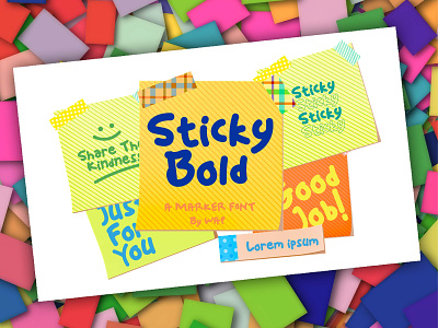 sticky bold font marker abc art creative design font illustration isolated label letter note page paper set sign sticker sticky style text vector