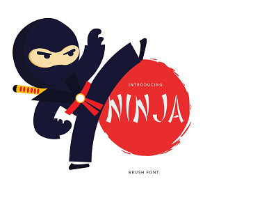 Ninja font alphabet asian black brush design font graphic ink isolated japan japanese letter lettering martial arts ninja paint text typography vector