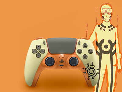 Naruto PS5 Controller Mockup controller design makina mockup naruto playstation ps5 psd psd design sony