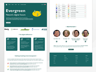 Evergreen Alternative Crypto website alternative crypto cryptocurrency design ecological figma index interface makina mockup usp website
