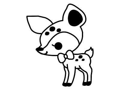 bambi bambi character design cute faon illustration kawaii outline stamp tampon