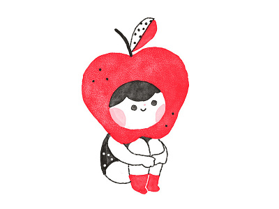 Apple apple character design cute illustration kawaii pomme watercolor