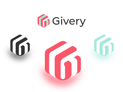 Givery - Logo android app badges brand brand design clean color design flat gift icon idenity ios logo mobile perspective present product typography web