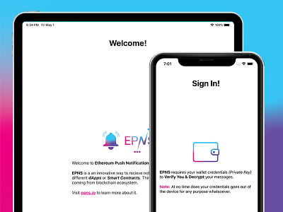 Ethereum Push Notification Service (EPNS) app branding design