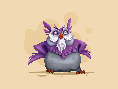 Wise Owl animal character cartoon cartoon art cartoon character character drawing illustration illustration art owl illustration owls photoshop art purple purple owl
