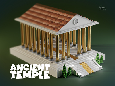 3D model of ancient Greek temple 3d ancient temple blender building culture graphic design greek history temple