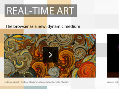 Real Time Art art artisan artisan js generative presentation slide thumbnail