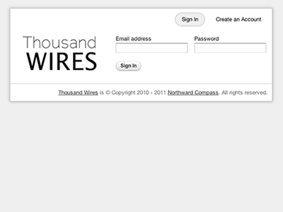 Thousand Wires Sign In Screen sign in thousand wires
