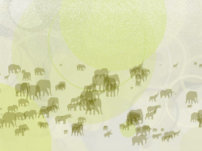 Elephants (First Take) art canvas circles elephants generative html5 yellow