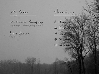 Personal Site Front Page gray hand drawn personal photo trees web