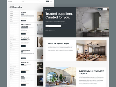 Quado architecture clean desktop homepage interiors responsive suppliers ui ux web web design