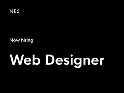 Now Hiring - Web Designer