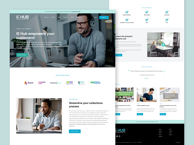 IE Hub clean creditor customer design desktop homepage hub responsive teal ui ux web web design