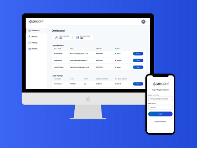 Pin Point Recruitment - Payslip Portal app clean dashboard mobile portal product design reactjs responsive ui ux web web application web design