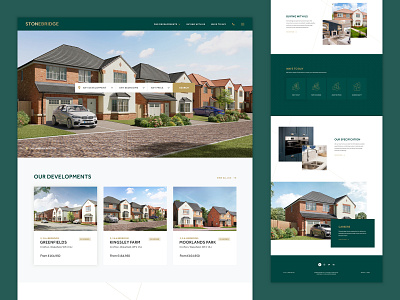 Stonebridge Homes clean desktop home page homepage property responsive ui ux web web design website