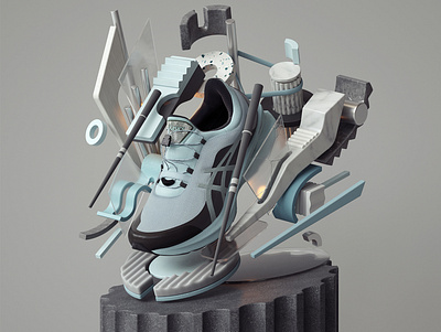 ASICS NOVABLAST SPS 2020 Sneakers 3d abstract adobe cinema4d design graphic design illustration inspiration modern octane