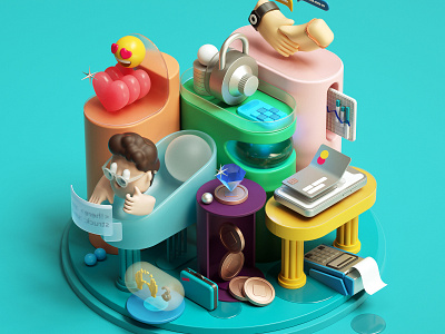 Web Illustrations Unpublished 3d cinema4d graphic design illustration inspiration octane ui