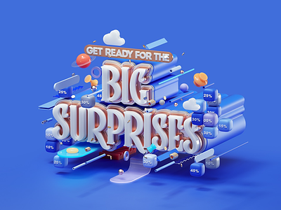 Big Surprises 20Level Games 3d cinema 4d design game graphic icons illustration inspiration modern