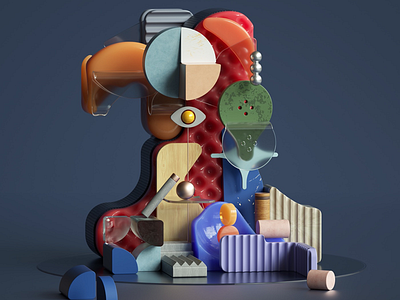 Number One 3d adobe cinema4d cubism illustrator modern photoshop