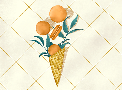 Macarons Flatlay Illustration design digital art flatlay food illustration illustration procreate procreate art