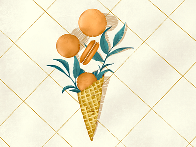 Macarons Flatlay Illustration
