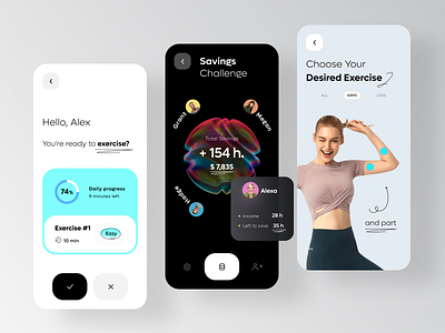 FIO | Fun Physiotherapy app concept app blue concept design exercise health ui ux