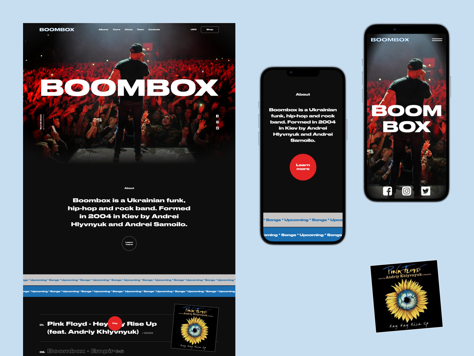 Boombox website by Ivan Latii on Dribbble