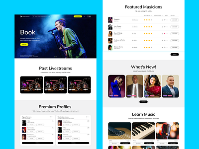 Creative Xchange - Leading musicians platform app blue design education figma learn music musicians photoshop ui ux web