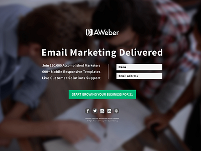 Login Page aweber landing page login