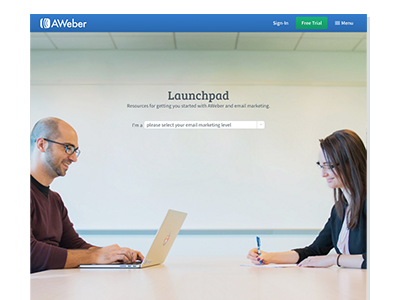 Launchpad aweber design education email marketing responsive webpage