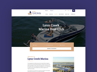 Lynn Greek Marina - Boat Rental Website Design boat branding clean creative design homepage lynn greek marina psd template templatedesign typography ui uidesign uiux ux uxdesign vector water boar webdesign website