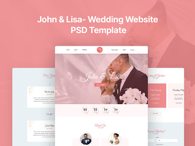 John and Lisa- Wedding Template UI Design branding couple creative cute design home landing page love marriage photoshop psd site template ui uiux ux web website wedding