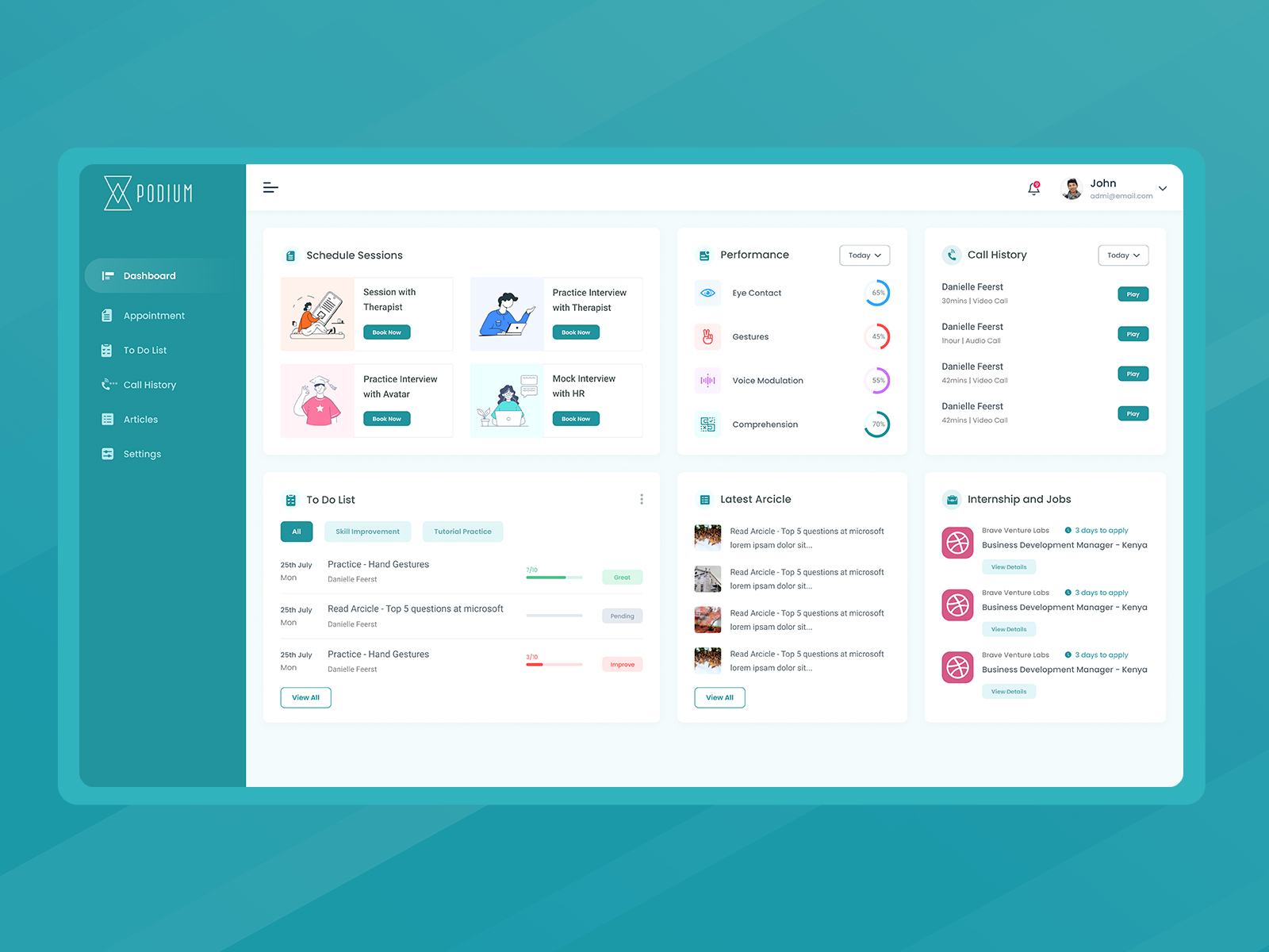 Podium - Autism Learning Web Application by Md Shah Alam on Dribbble