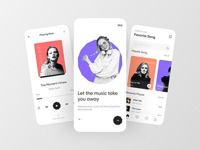 Music Player App 🎵 app app design branding design flat design graphic design logo minimal ui mobile music app music player product design typography ui ui design uiux