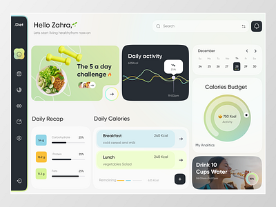 Nutrition & Diet Dashboard🍀 dashboard diet diet dashboard diet planner fitness flat desgin food healthy dashboard healty food minimal ui modern ui nutrition nutrition dashboard planner ui ui design uiux vegetables