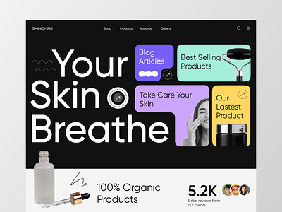 Skin Care Product-Web beauty cosmetic design hero section home page landing page makeup minimal design modern ui skin skin care skincare ui ui design uiux web web design web ui webdesign website