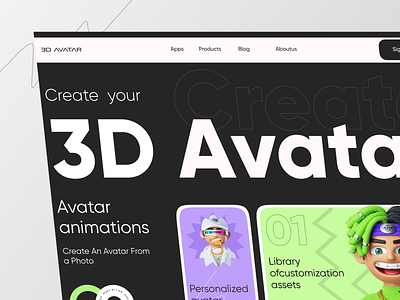 3D Avatar Creator Landing Page