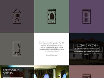 Gjakova Tourist Guide albania boxes clean flat gjakova icon kosova kosovo typography ui web website