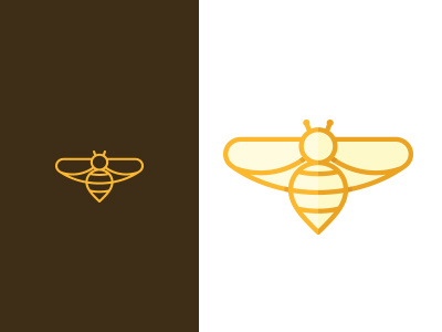Bee bee bleta flat identity line logo mark shadow symbol