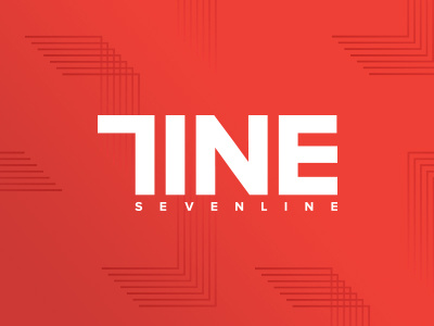 Seven Line 7 line logo minimal red seven sevenline
