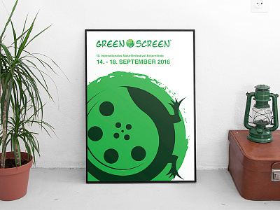 Greenscreen Nature Film Festival Poster festival germany green lizard minimal movie nature poster reel screen