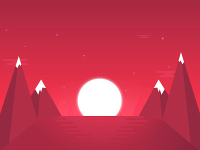 Experiment Illustration 3d flat gradient illustration moon night red