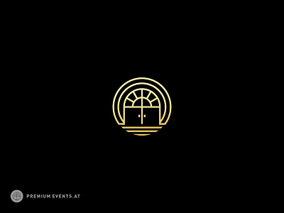 Premium Events door gate gold logo mark royal symbol