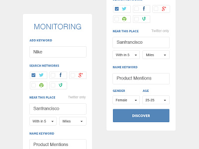 Monitering Panel flat ui