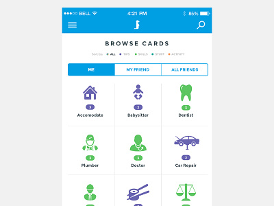 iwee iPhone App - Category Screen