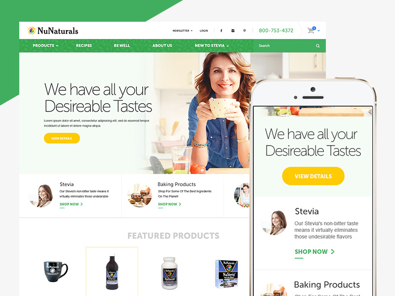 NuNaturals fuelmade flat interface e-commerce
