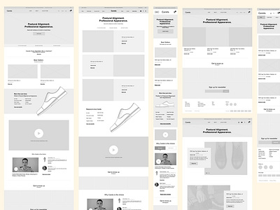 Wireframes for Caretsco.com apps ecommerce mobile prototypes wireframes