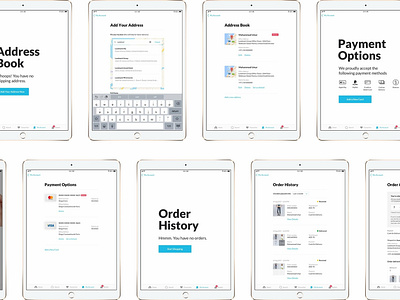 iPad App for 7 brands basket cart checkout ecomerce ecommerce app ecommerce brands ios 12 ipad app ipad application my account order history